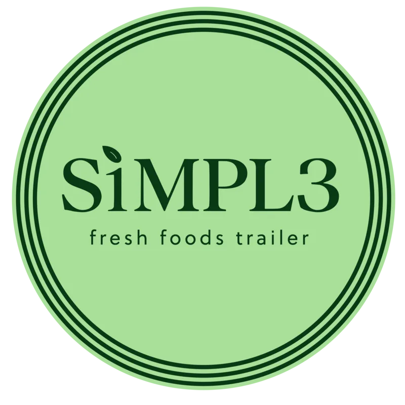 SiMPL3 fresh foods trailer circular logo in green